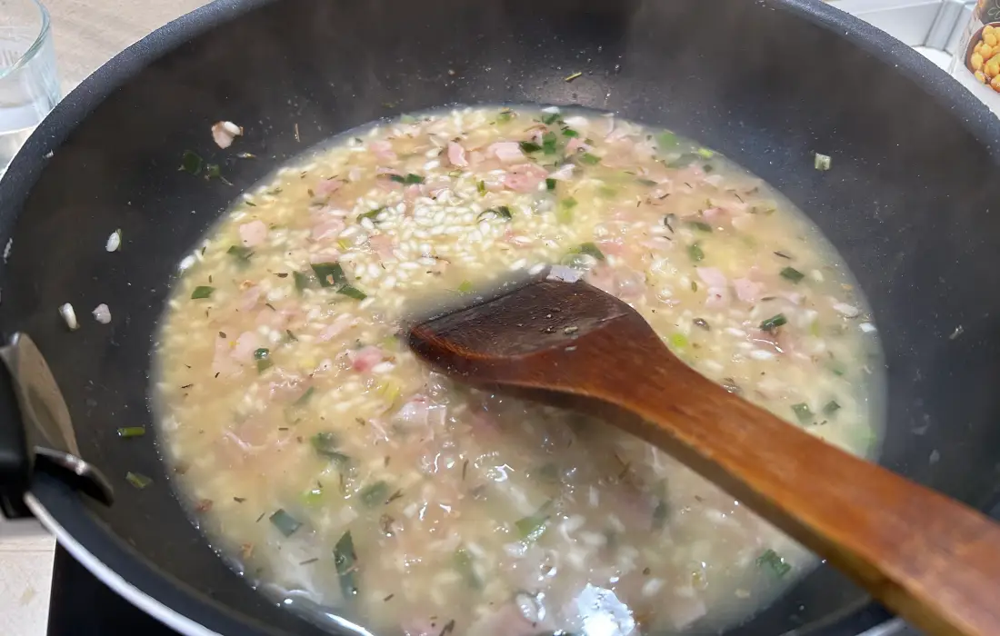 Ризото с бекон и гъби