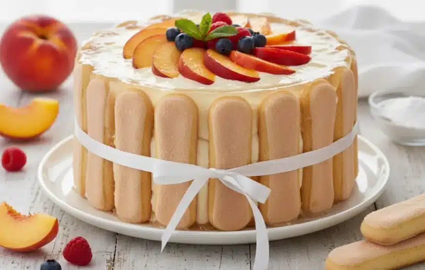 Прасковена торта с маскарпоне