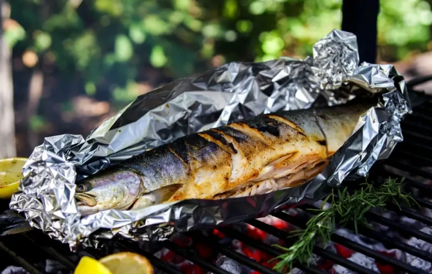 Пъстърва на скара във фолио