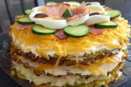 Солена торта с блатове от тиквички